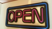Load image into Gallery viewer, Neon open sign - Blue Large - UK-signs.com