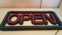 Load image into Gallery viewer, Neon open sign - Blue Large - UK-signs.com