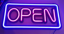 Load image into Gallery viewer, Neon open sign - Blue Large - UK-signs.com