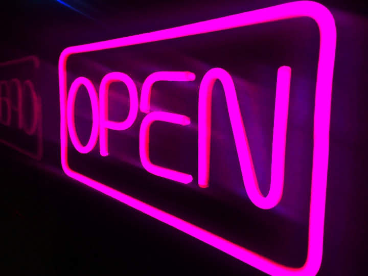 Neon Open Sign - Pink Large - UK-signs.com
