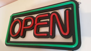 Neon Open Sign - Green Large - UK-signs.com