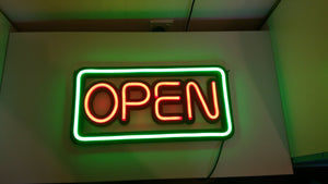 Neon Open Sign - Green Large - UK-signs.com
