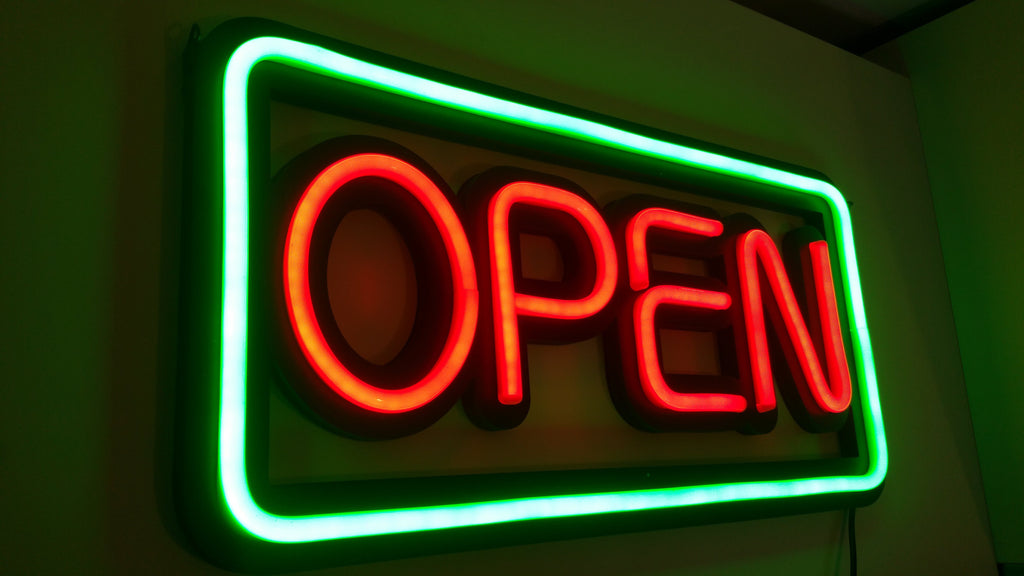 Neon Open Sign - Green Large - UK-signs.com