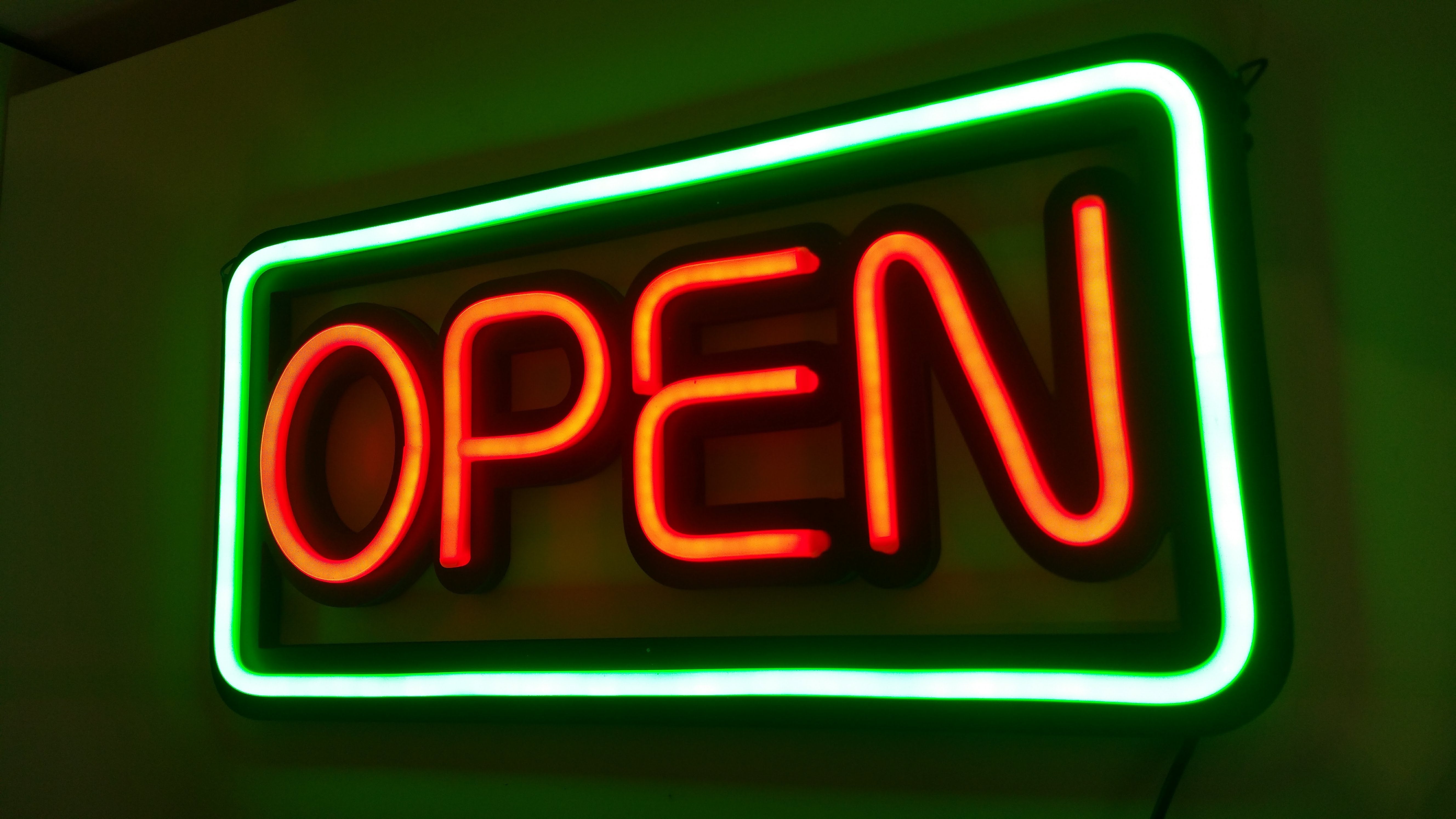 Neon Open Sign - Green Large - UK-signs.com