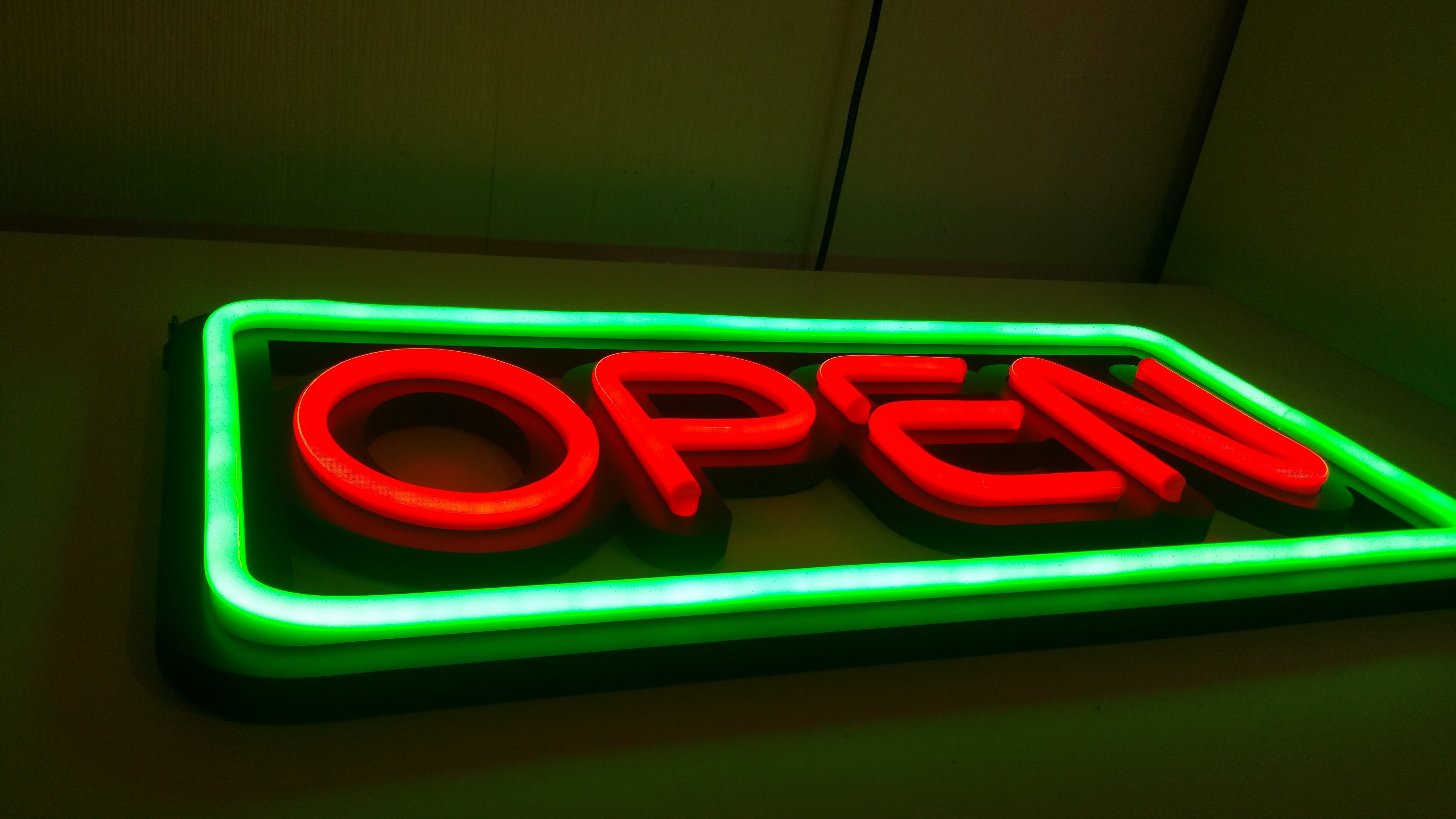 Neon Open Sign - Green Large - UK-signs.com