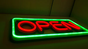 Neon Open Sign - Green Large - UK-signs.com