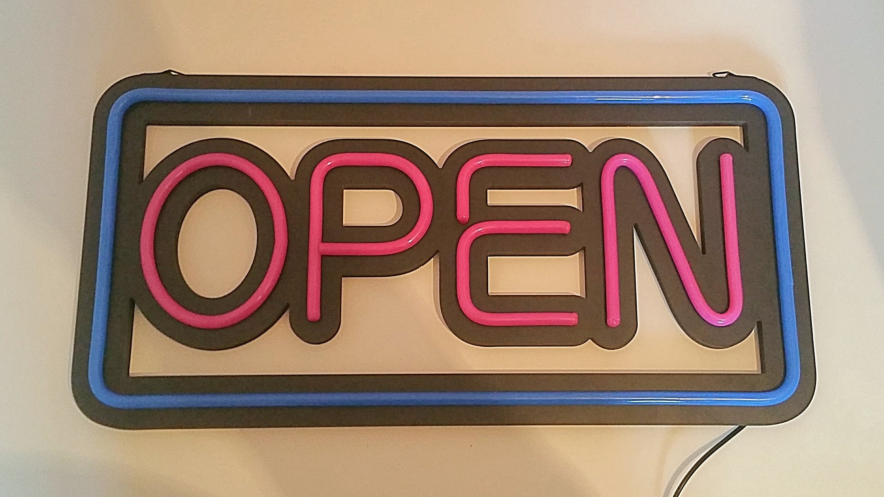 Neon open sign - Blue Large - UK-signs.com