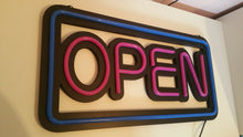 Load image into Gallery viewer, Neon open sign - Blue Large - UK-signs.com