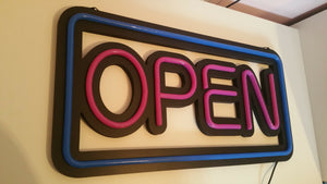 Neon open sign - Blue Large - UK-signs.com