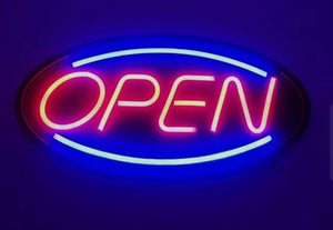 Open Sign led Neon Blue Red - UK-signs.com