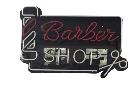 Vintage Barber Shop Sign Real Neon Glass Tubing 46x70cm
